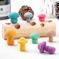 Fun Simulation mushroom picking game baby early education concentration training , baby wooden toy