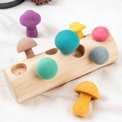 New Fun Simulation Mushroom Picking Game Baby Early Education Concentration Training Baby Wooden Toy