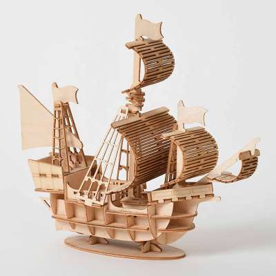 Wood Craft Kits Desk Decoration Assembly Model Laser Cutting DIY Sailing Ship Toys 3D Wooden Puzzle Toy